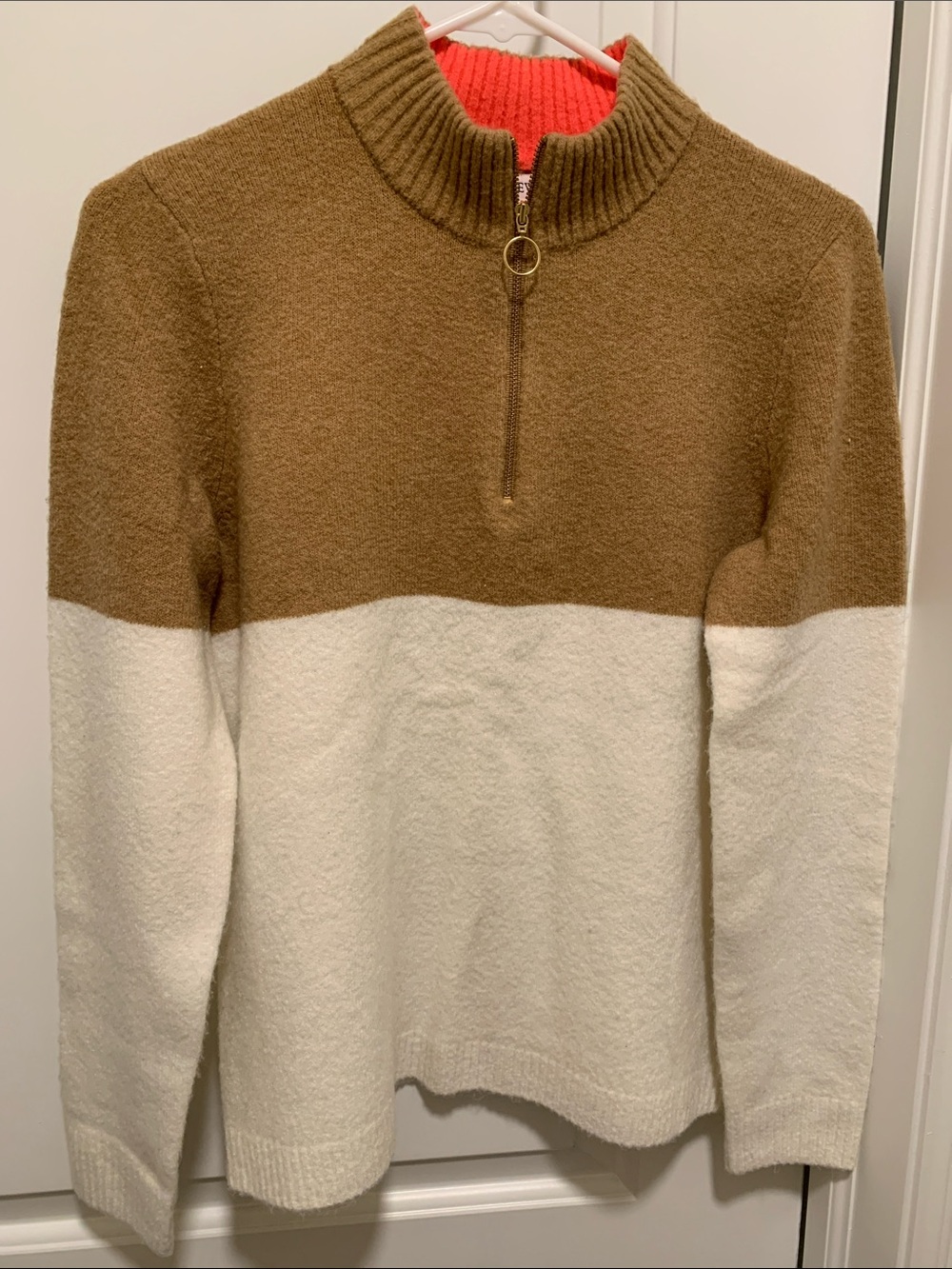 J. Crew Elegant and Stylish Colorblock Half-Zip Sweater. Pre-Owned. Size:S.